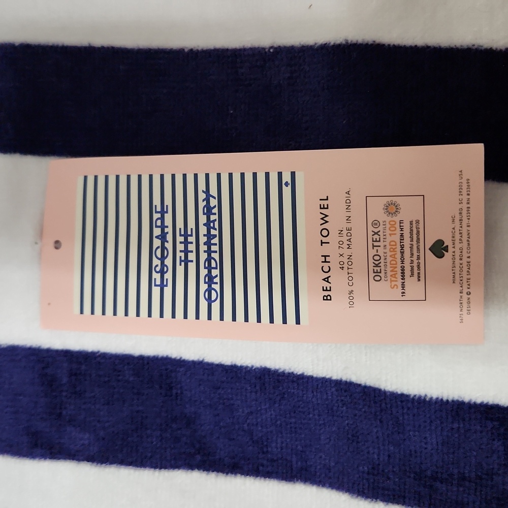 NWT Kate Spade "Escape The Ordinary" Beach Towel. 40" x 70"